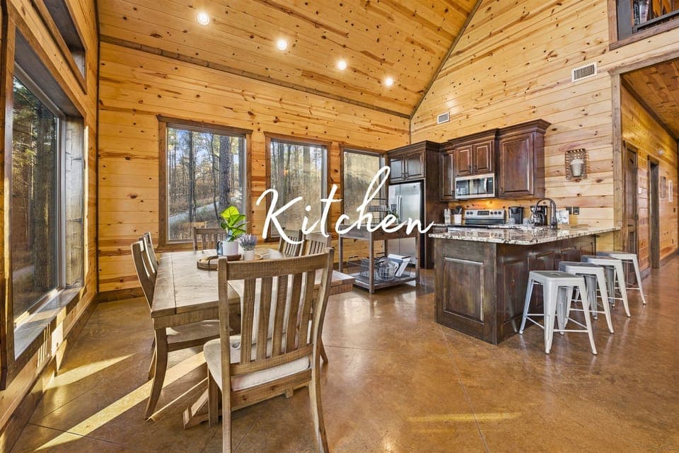 Gather around the dining table for meals with a view.