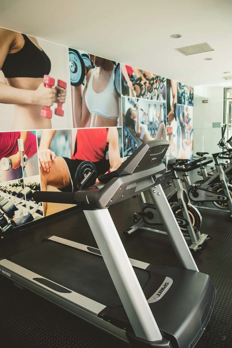 The gym is fully equipped to accommodate a comprehensive workout routine, ensuring you have everything you need to stay active and energized.