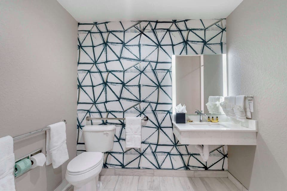 Standard Room, 2 Queen Beds, Non Smoking | Bathroom | Free toiletries, hair dryer, towels, soap
