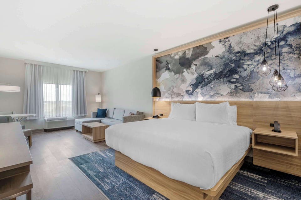 Standard Room, 1 King Bed, Non Smoking (Walk-in Shower;with Sofabed) | Desk, laptop workspace, blackout drapes, iron/ironing board