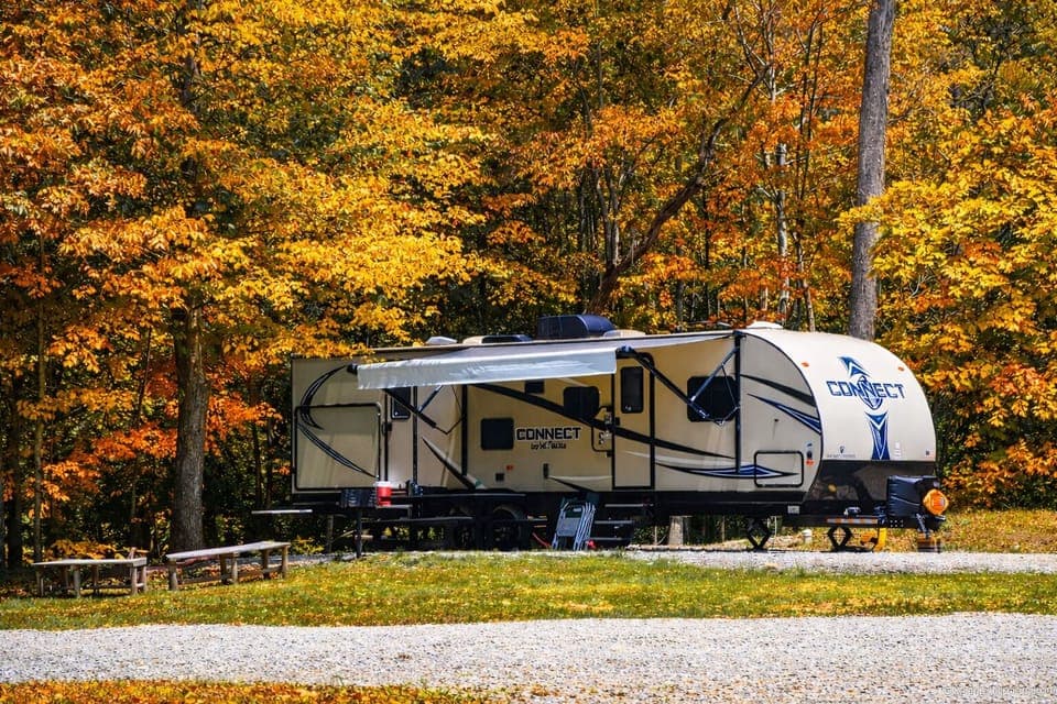 RV site 1 in Autumn. (site rental only. RVs not provided)