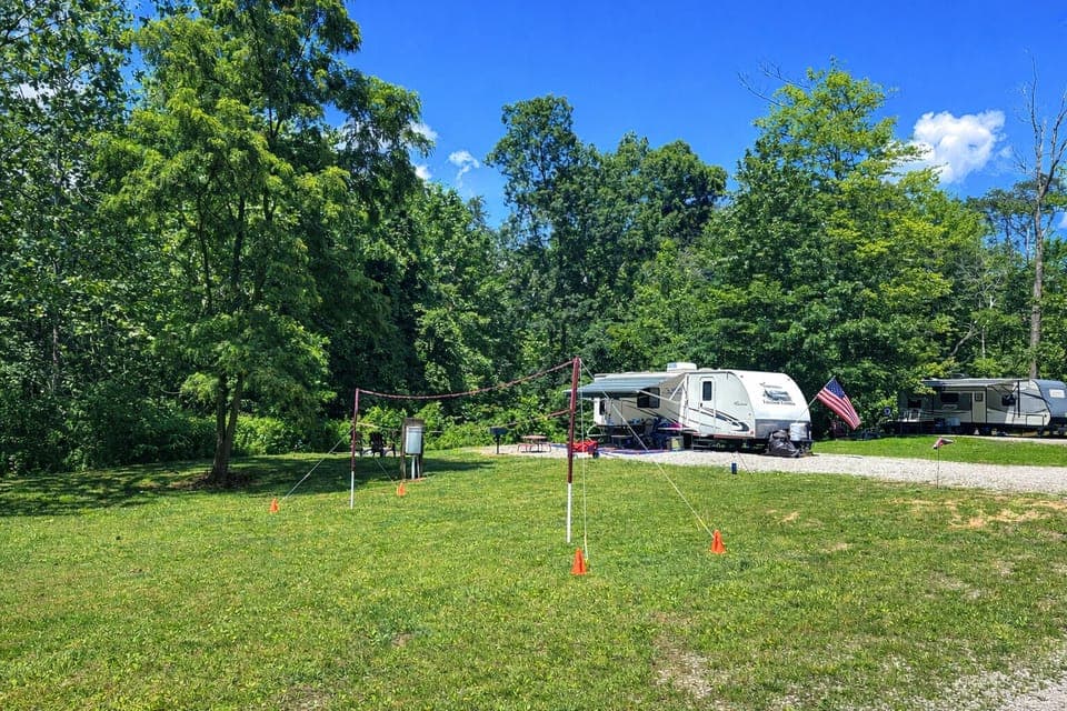 RV site 4 with ample side yard. (Site rental only. RVs are not provided)