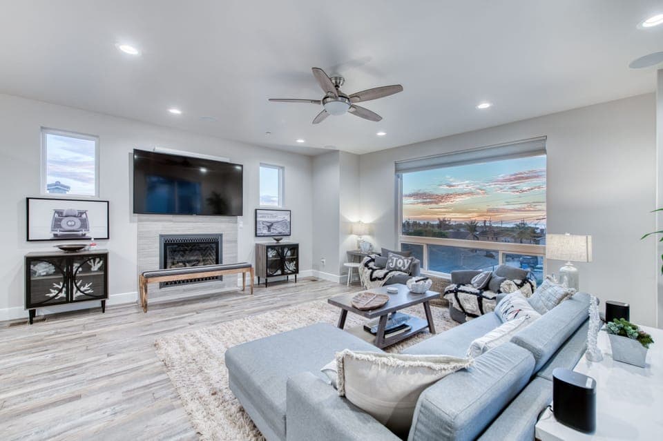 Sunset from the living room at Surf and Sunset.