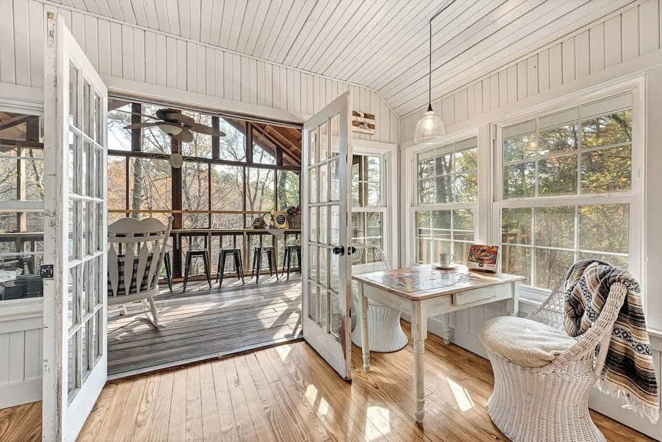 
With the fully screened in upper back deck, you can leave the French doors open, and take it all in!