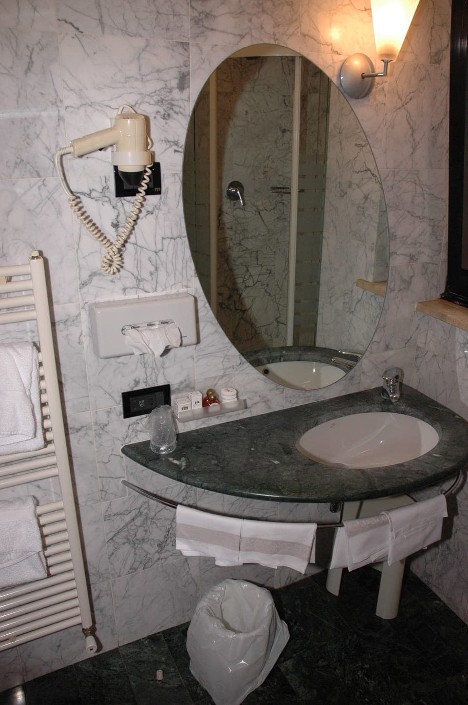 Free toiletries, hair dryer, bidet, towels