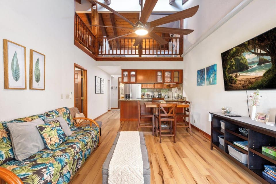 Tall ceilings in the living area