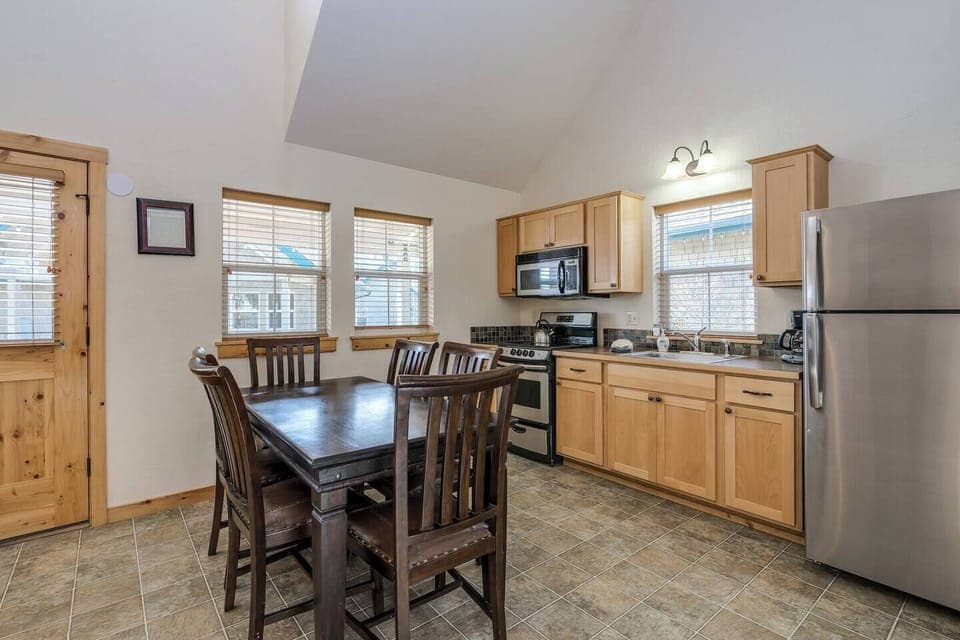 Open floor plan and higher ceilings.