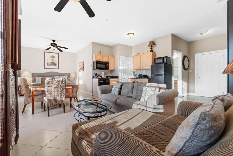 Living area with sleeper sofa