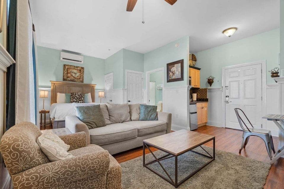 Living area with sleeper sofa