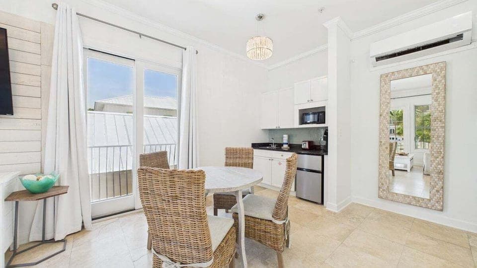 Dining table and kitchenette