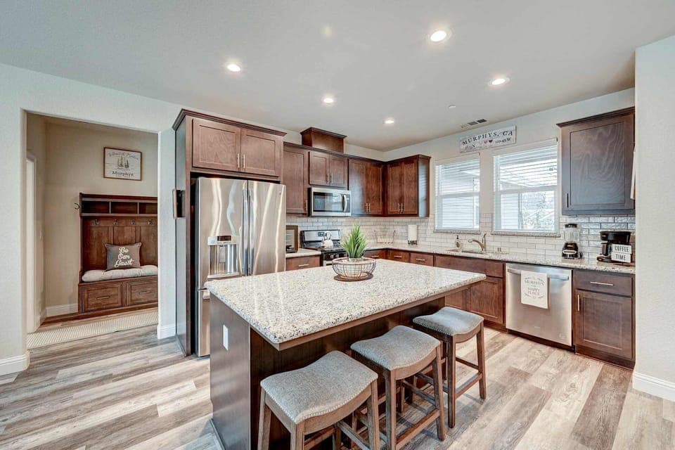 Brand new kitchen with stone countertops