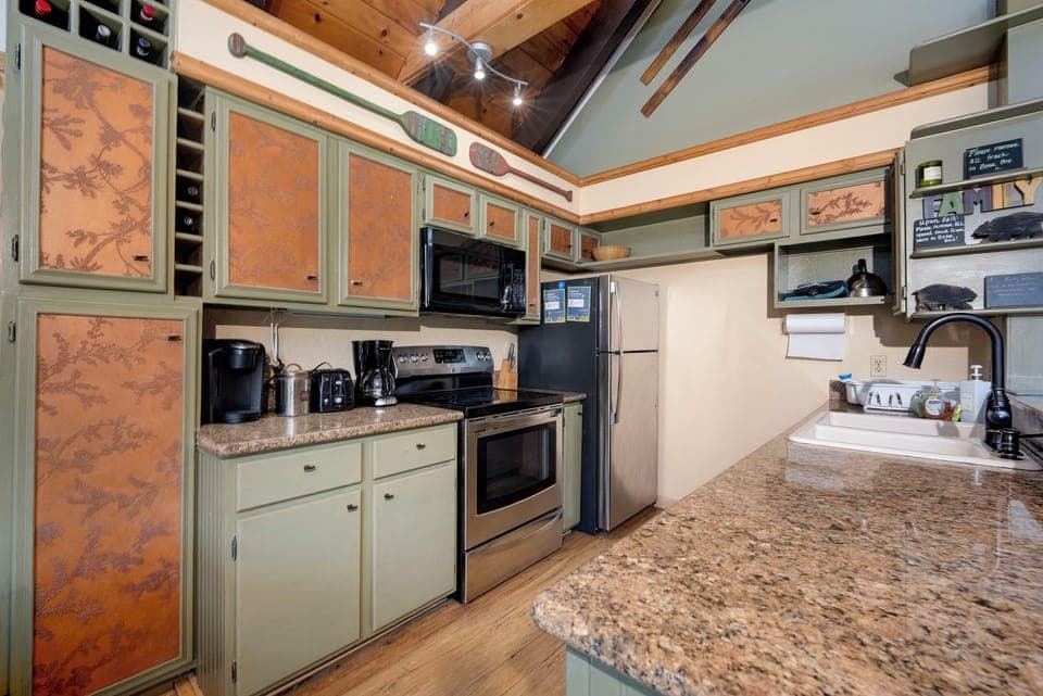 Granite countertops with all the amenities of home. 