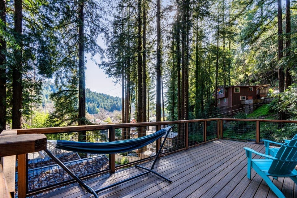 Unfold the hammock and take a nap under the gorgeous redwoods.