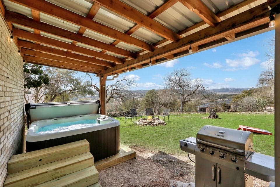 Enjoy the view from the private hot tub