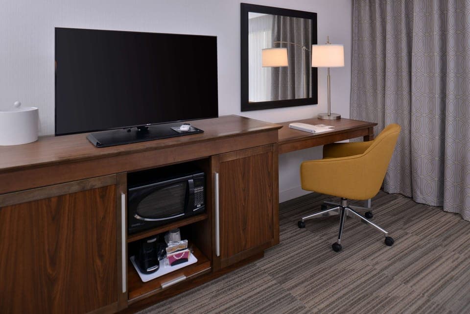 In-room safe, desk, laptop workspace, iron/ironing board