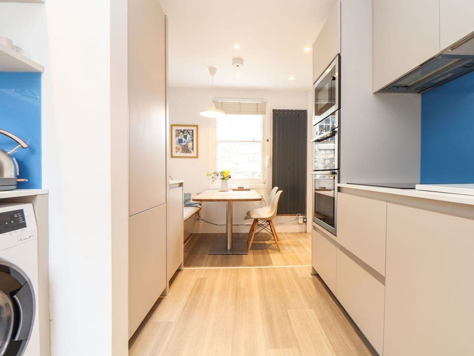 Fridge, dishwasher, electric kettle, toaster