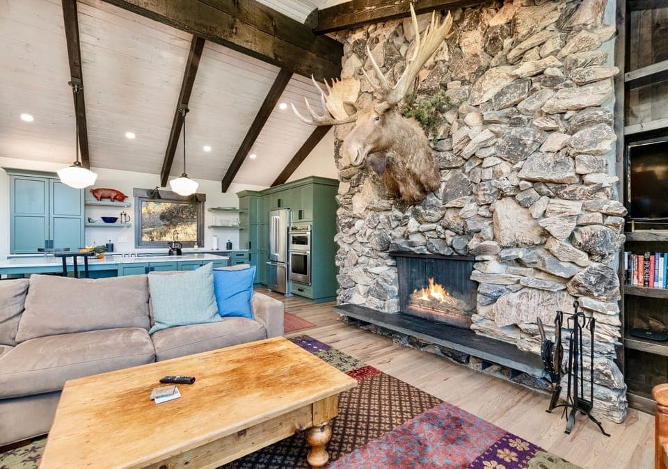 Furniture, Indoors, Living Room, Fireplace, Home Decor