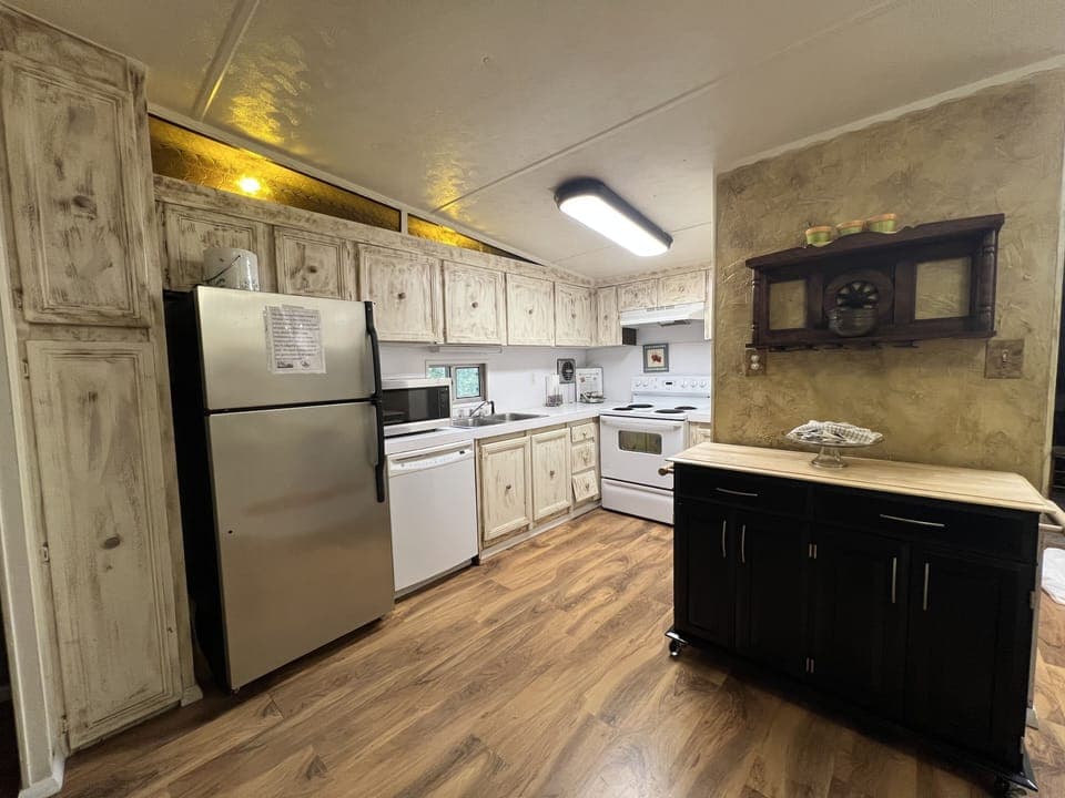 Indoors, Lamp, Refrigerator, Floor, Hardwood