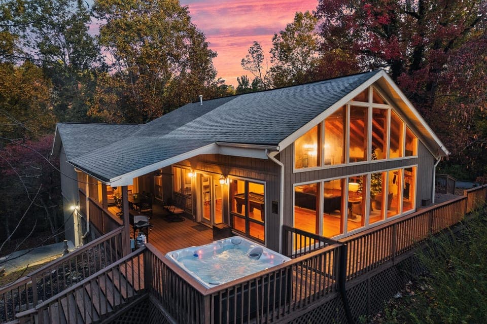 Beautiful wraparound deck for entertaining