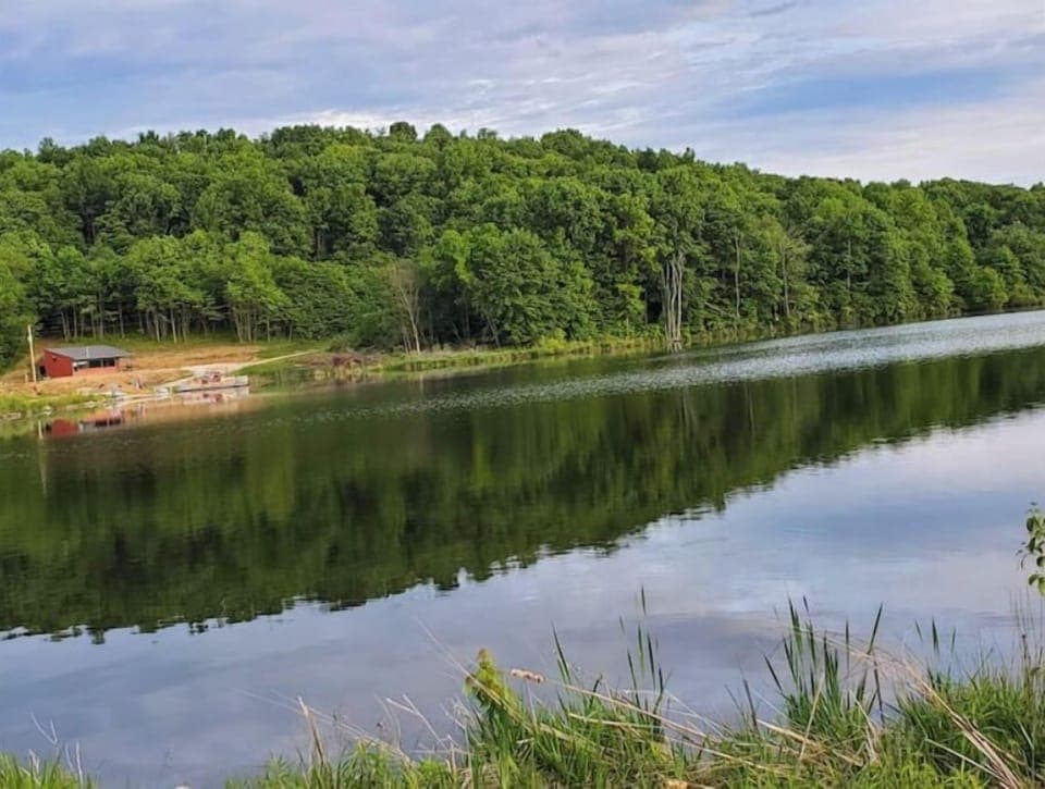Cottage from across Still Valley Lake