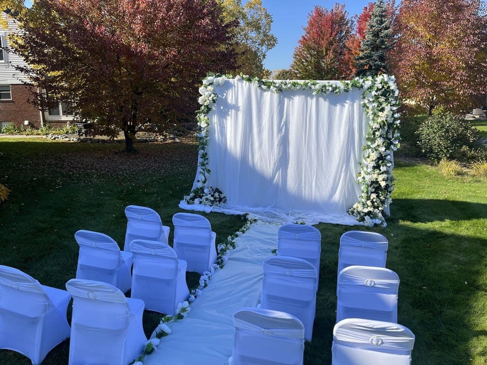 Outdoor banquet area
