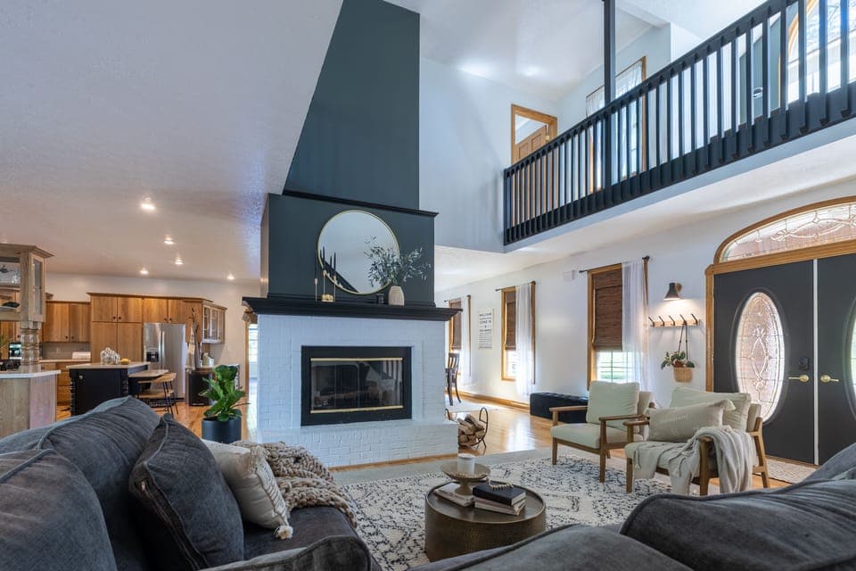 Curl up in front of the beautiful fireplace and read your favorite book.