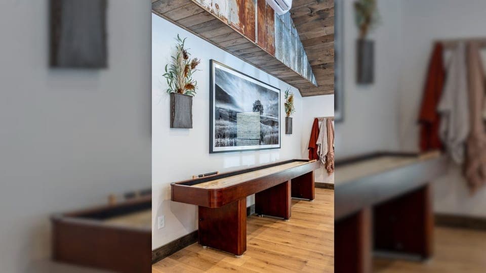 Great Room shuffle board table
