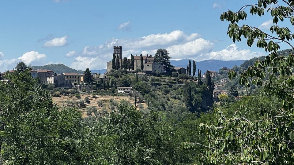 Daytime view of the Duomo in Barga.