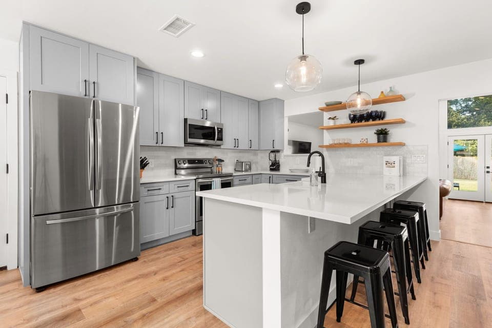 Stay connected to the other areas of the home while preparing meals.