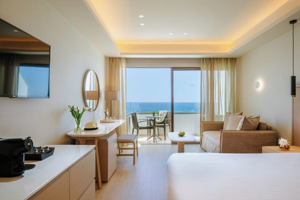 Standard Room, Sea View | Egyptian cotton sheets, minibar, in-room safe, desk