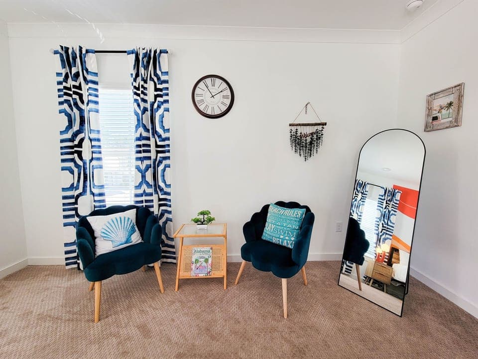 A small area for breakfast/coffee in the bedroom