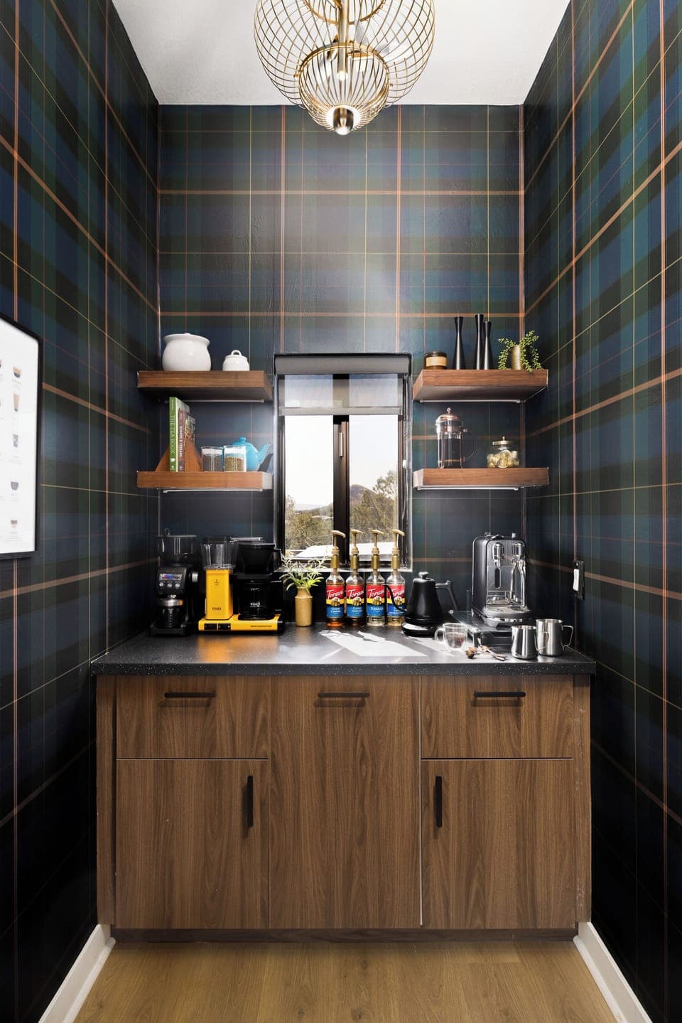 Luxury coffee bar features a tea station, hot water kettle, Breville coffee grinder, Nespresso, Moccamaster, and complimentary fresh local beans from a Sedona roastery.