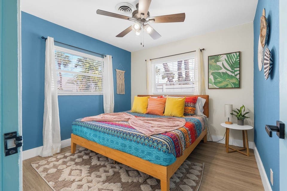 Bedroom 2: King hybrid mattress with a nightstand and closet. Sleeps 2!