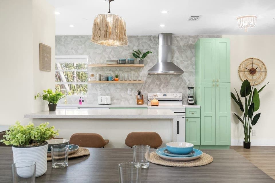 Custom fully stocked kitchen for preparing a delicious meal after a day at the beach!