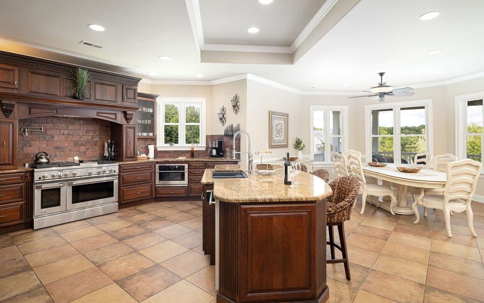 Dream Kitchen has Seating for Nine