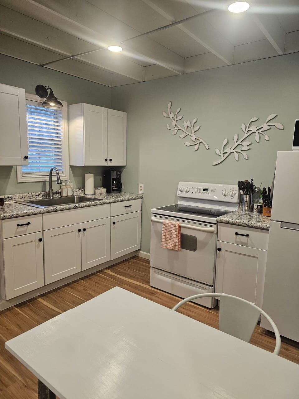 The kitchen area is small, but should have everything you need!