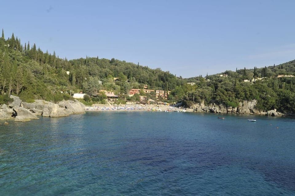 On the beach, sun loungers, beach umbrellas, scuba diving