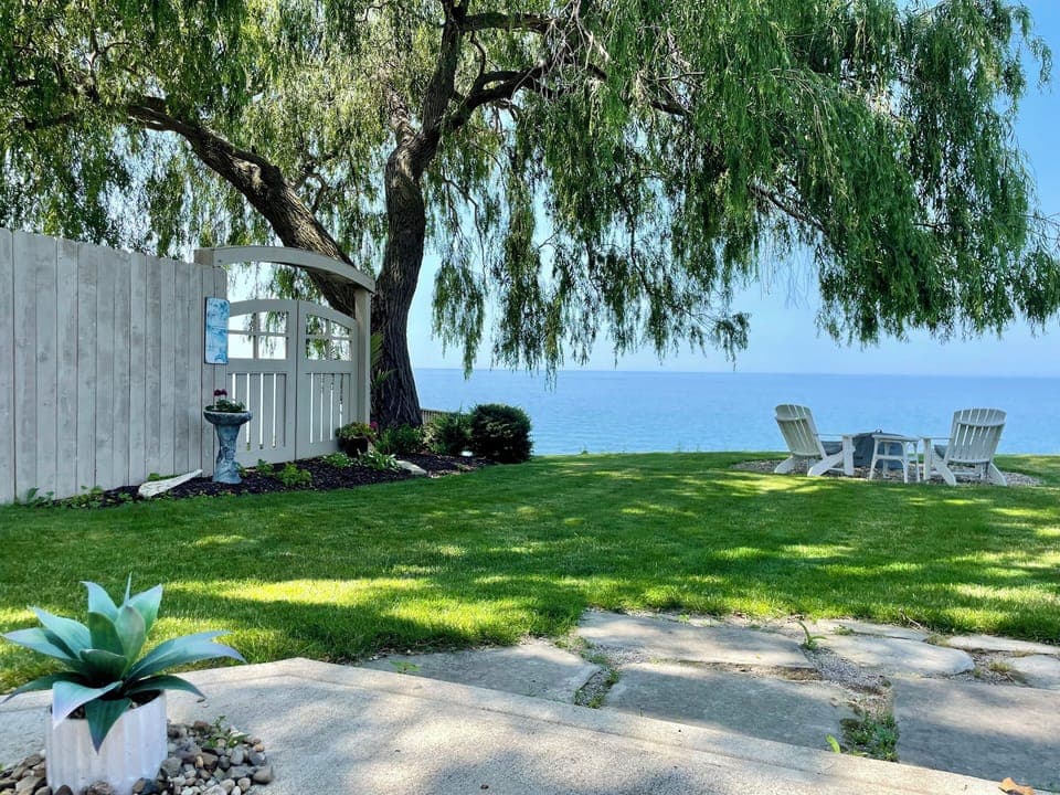 Sit under the weeping willow and enjoy the view!