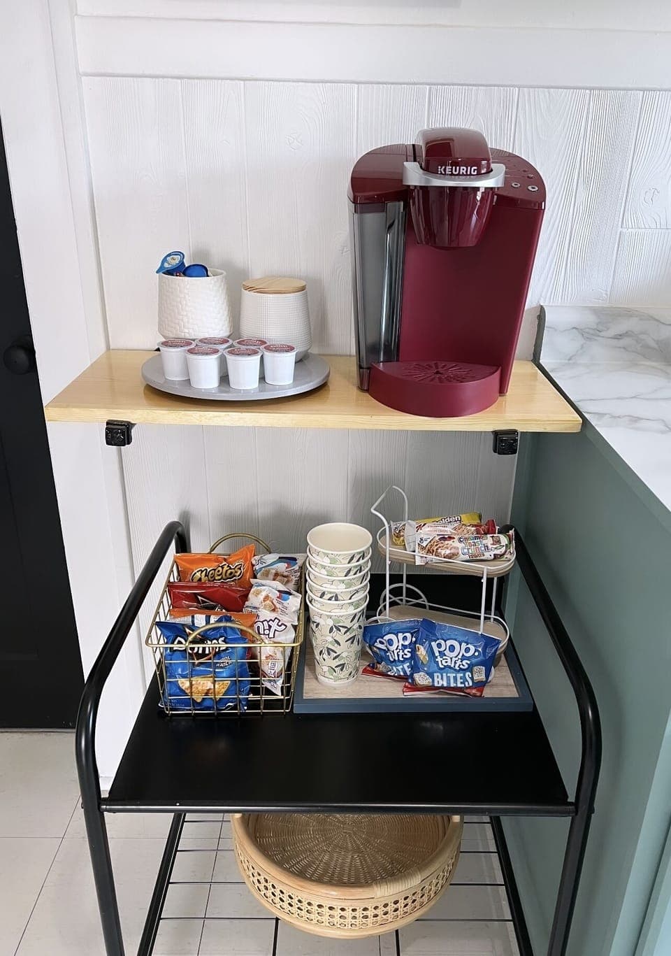 Coffee station with snacks 