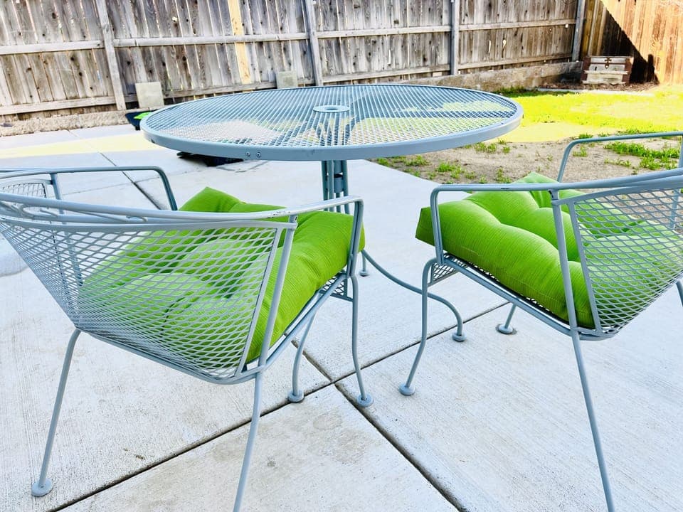 Cute dining outdoor area for morning coffee or a nice meal.