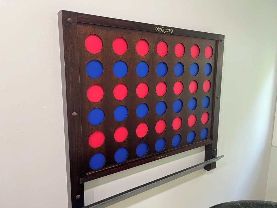 Connect 4 wall that has easy clean up and fun for all
Ages
