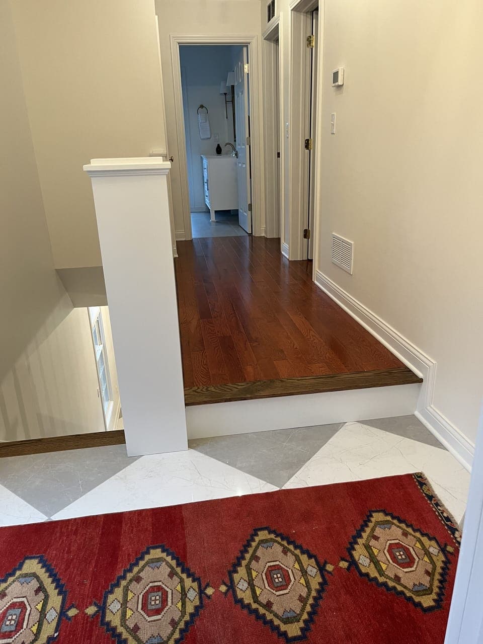 Our upstairs landing leads to the three bedrooms all with their own bathroom!