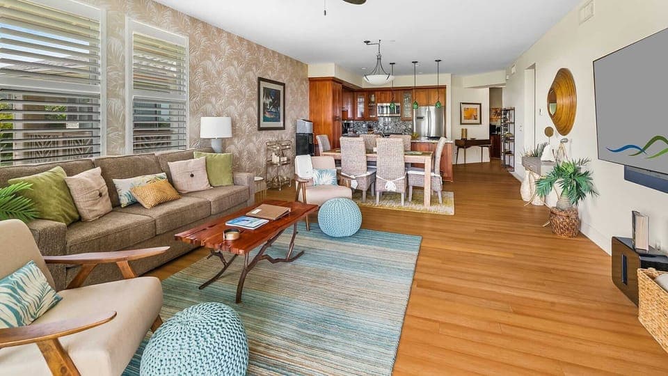 Pili Mai Resort at Poipu #13K - Living Great Room - Parrish Kauai