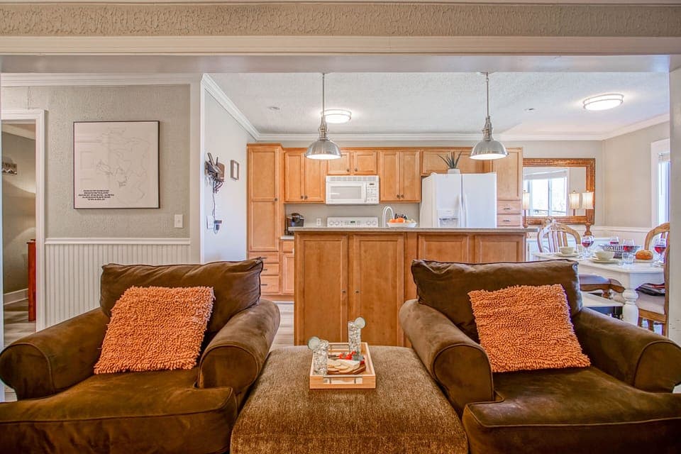 Here you can see the open concept of the gathering areas.