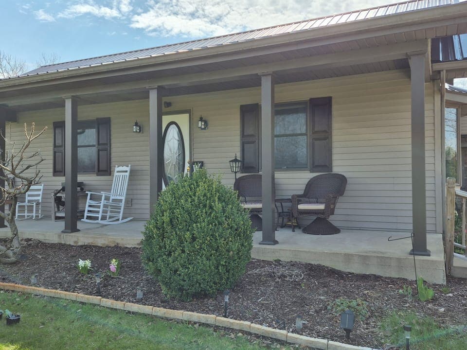 enjoy the front porch with your morning coffee or evening tea. 
