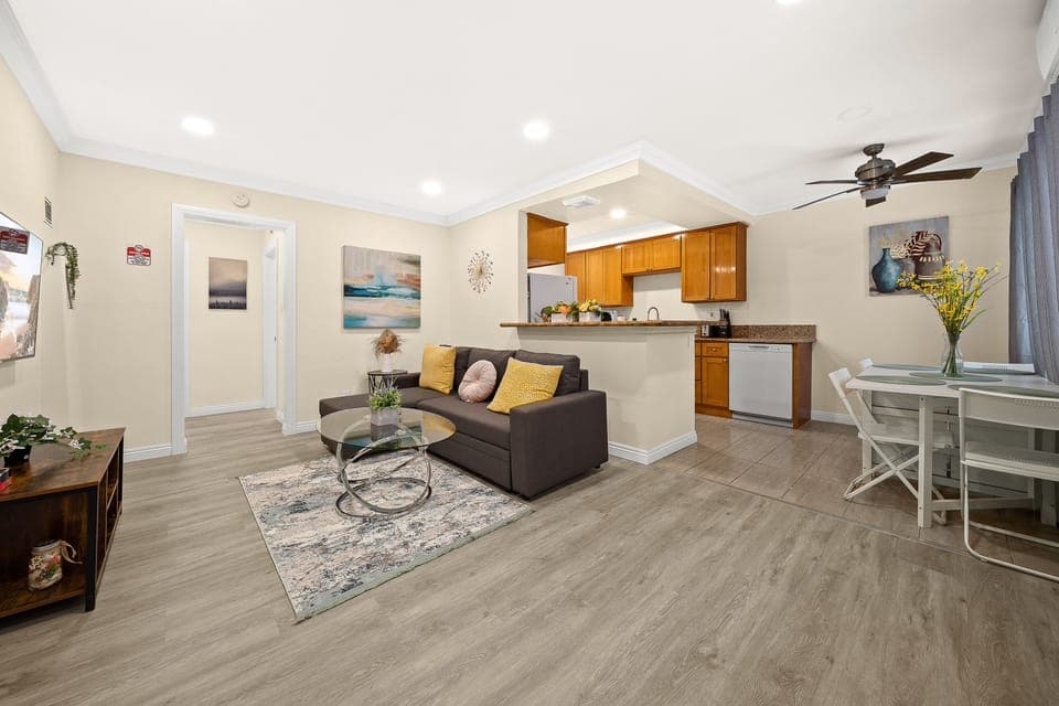 This comfy living room is your haven for unwinding