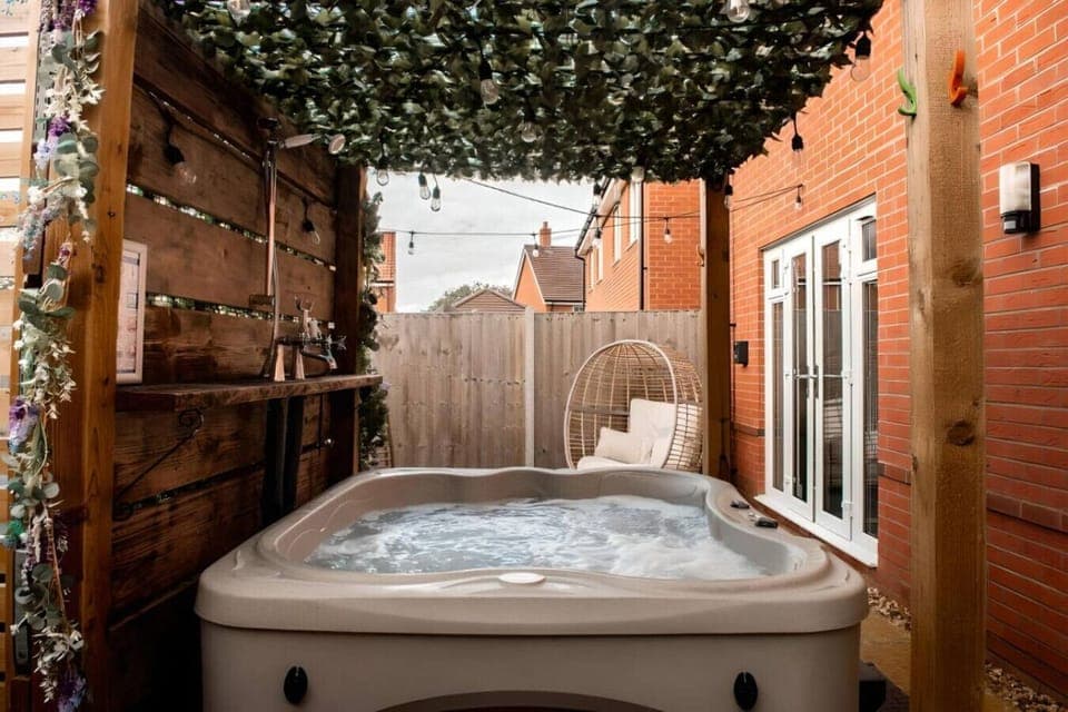Unwind in your private outdoor hot tub