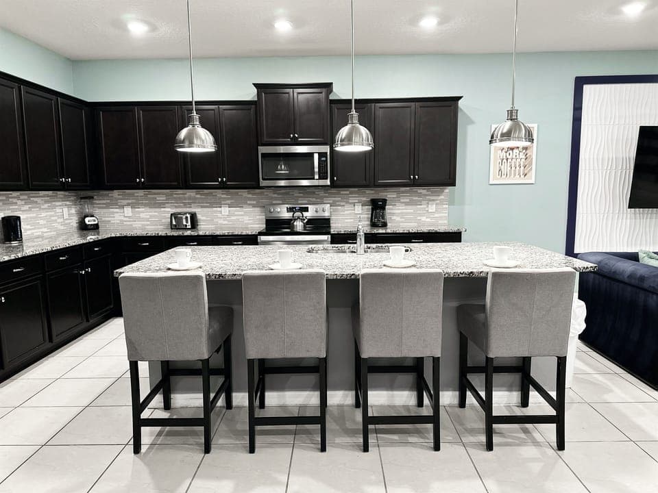 Indoors, Kitchen, Kitchen Island, Microwave, Oven