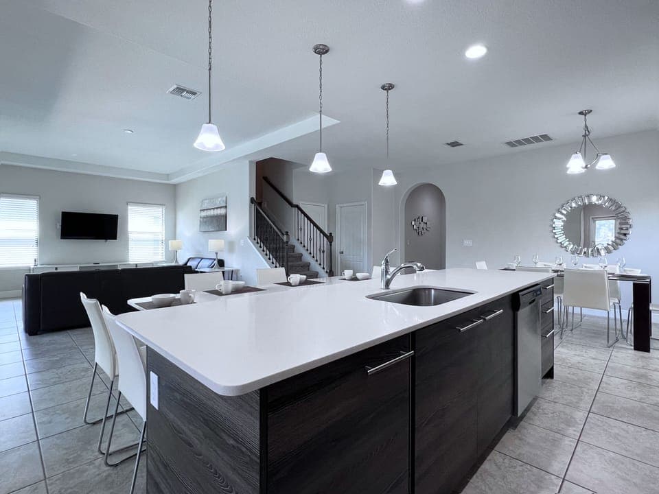 Indoors, Sink, Sink Faucet, Lamp, Kitchen