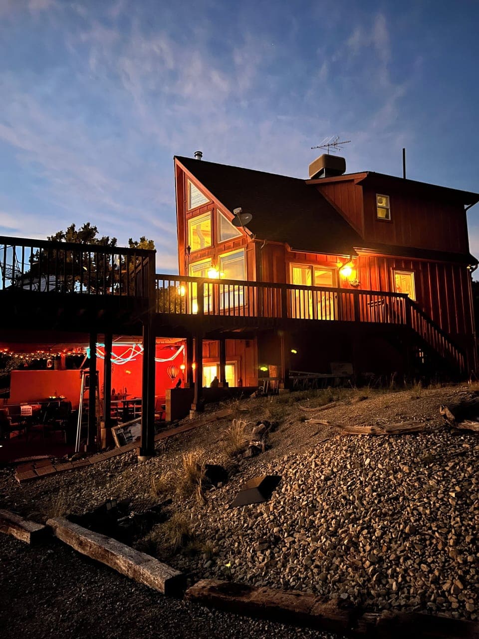 The Chalet at dusk